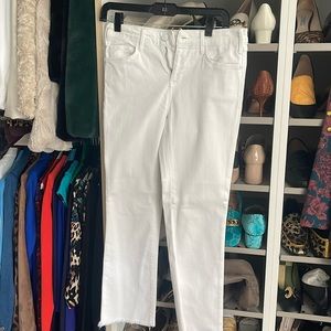 White cropped jeans from Anthropologie
